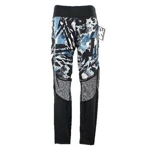 S2 Sportswear XL x 28.5 Black Blue Gray Polyester Spandex Mesh Legging